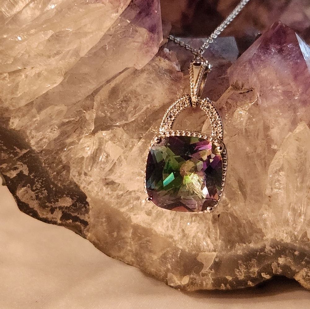 Sterling Silver Mystic Quartz Necklace